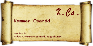 Kammer Csanád névjegykártya